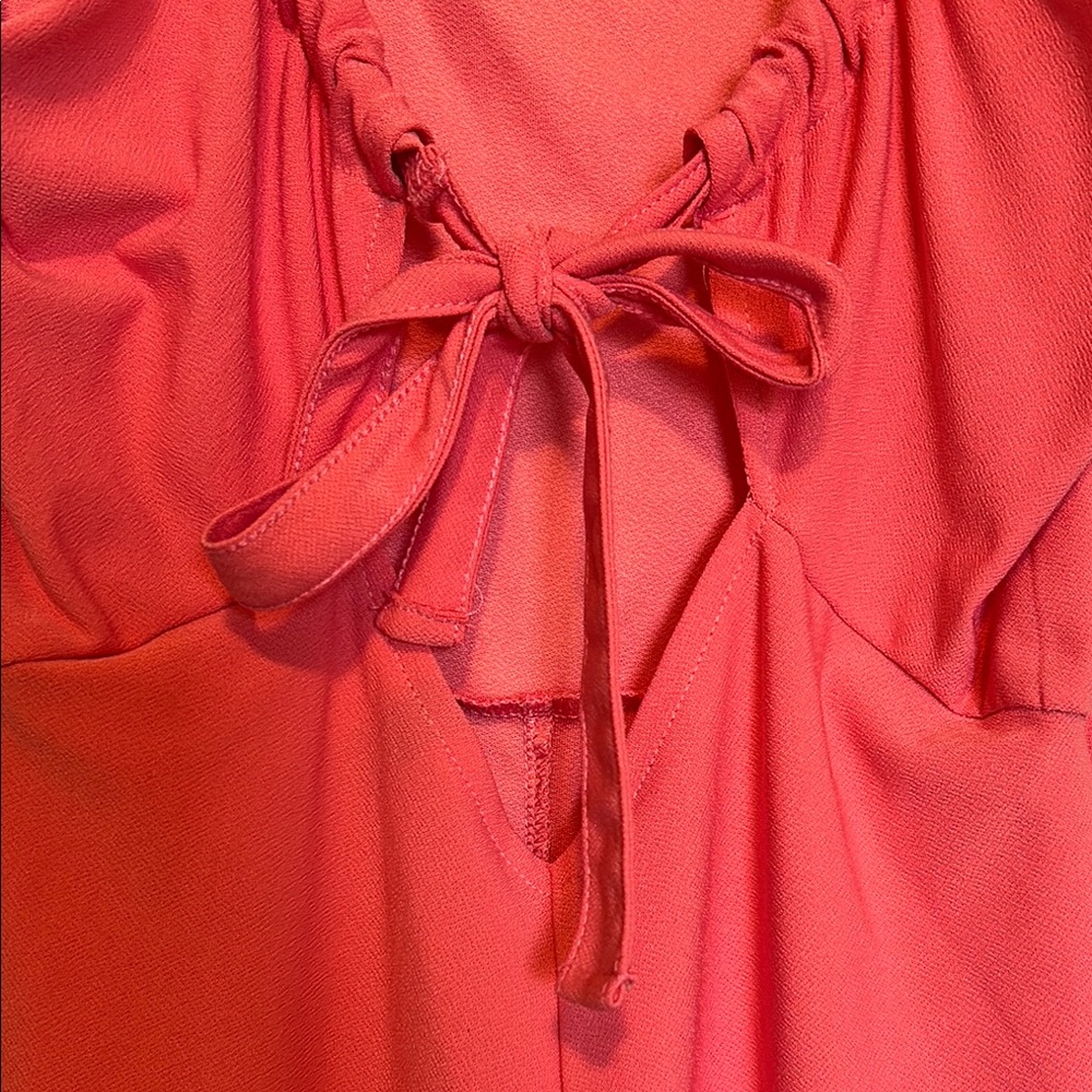 Pink Ruffled Open-back Romper - Picture 5 of 6